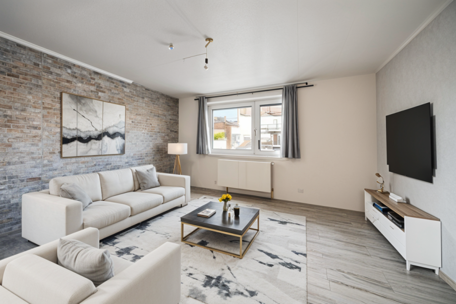 Wohnzimmer Einrichtungsbeispiel Doppelhaush�lfte Bammental