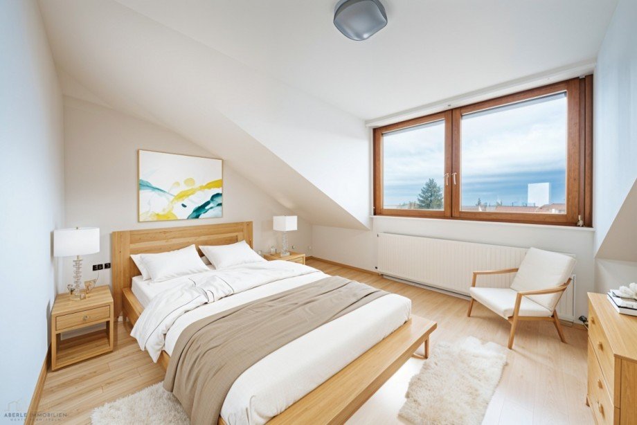 Schlafzimmer Visualisierung Dachgeschosswohnung Plankstadt