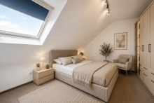 Schlafzimmer-Visualisierung �ber den D�chern in Seen�he - charmante DG-Wohnung mit Erker