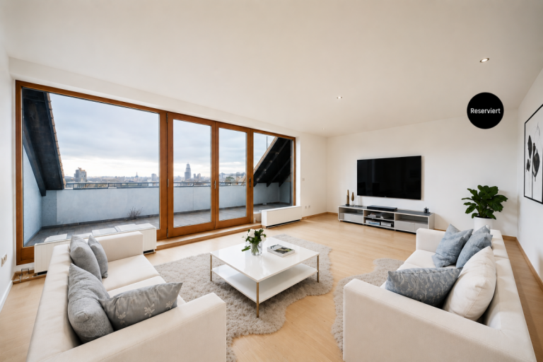 Wohnzimmer Visualisierung Plankstadt Dachgeschosswohnung Wohnen mit Weitblick