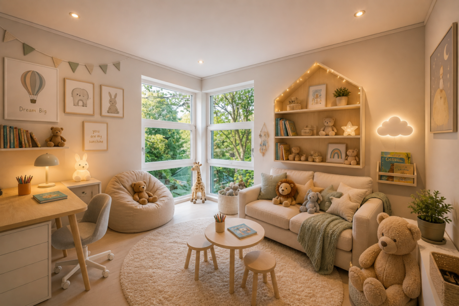 Kinderzimmer 1 Visualisierung Einfamilienhaus Heidelberg