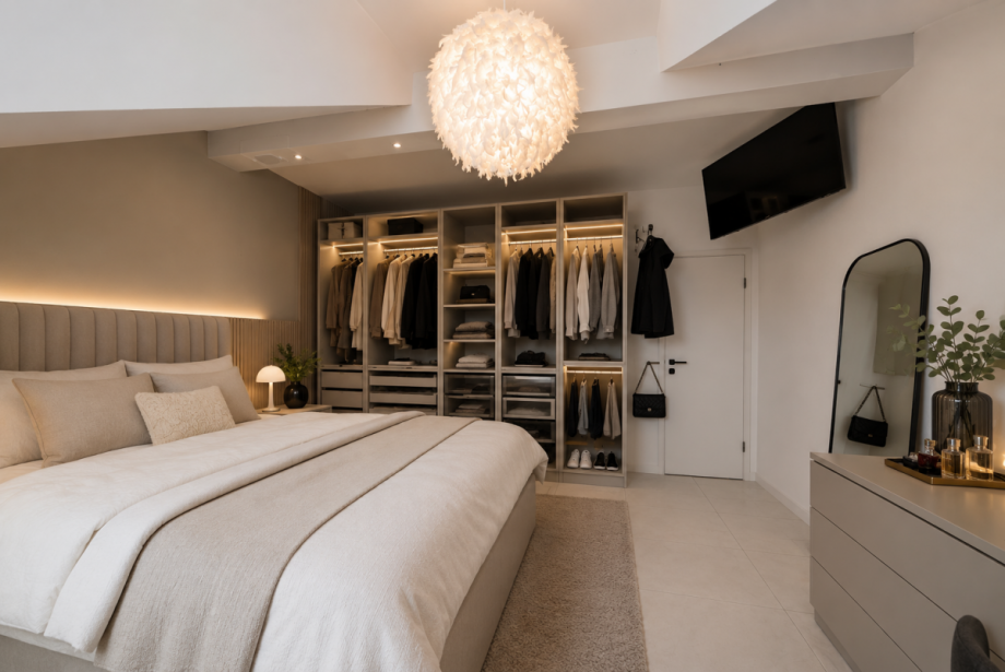 Schlafzimmer Visualisierung Dachgeschosswohnung Mannheim