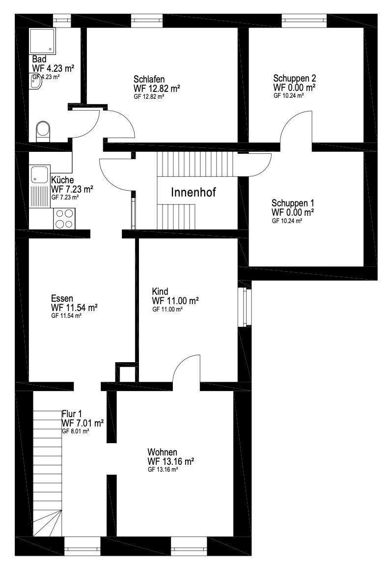 Grundriss 1.OG Einfamilienhaus Bammental