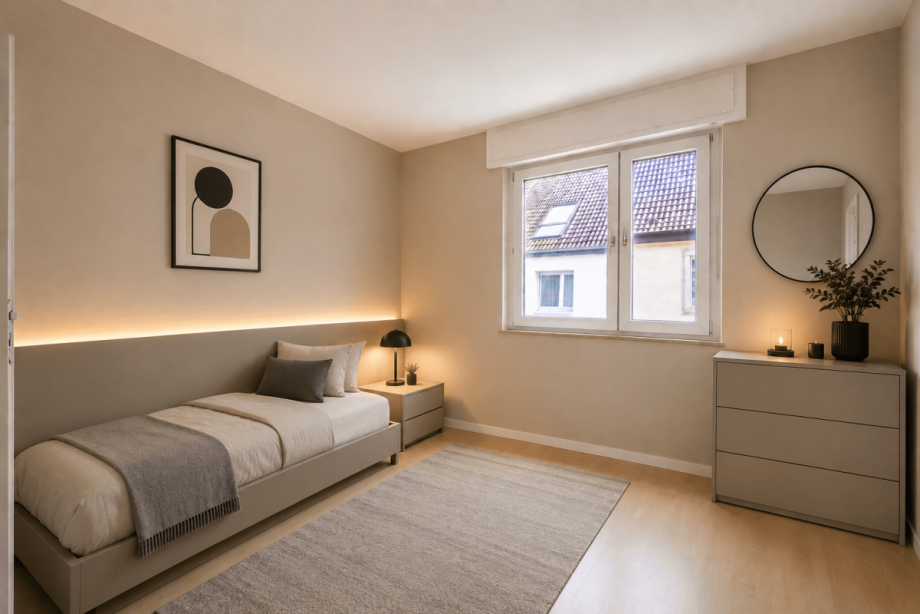 Schlafzimmer-OG-Visualisierung Zweifamilienhaus Hockenheim