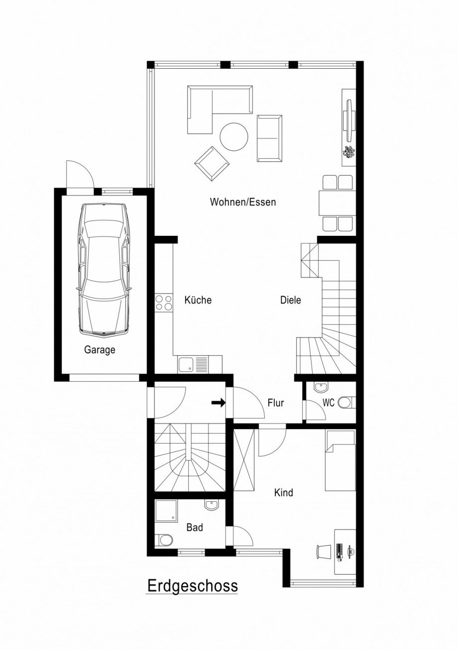 Grundriss-EG Maisonettewohnung Schwetzingen