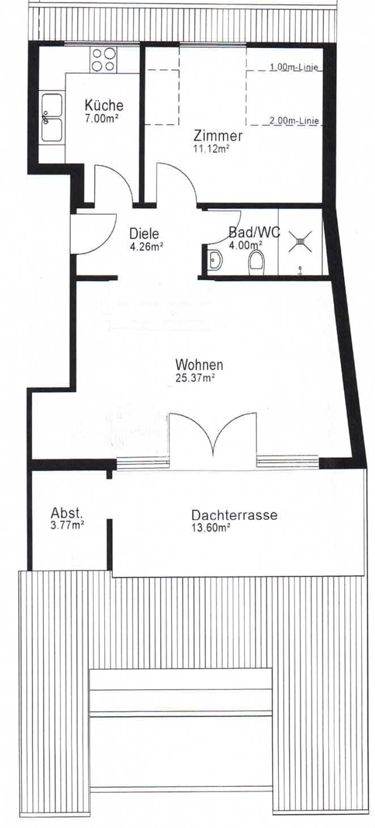 Grundriss Dachgeschosswohnung Plankstadt