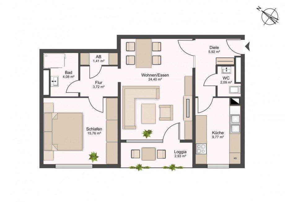 Grundriss Etagenwohnung Mannheim