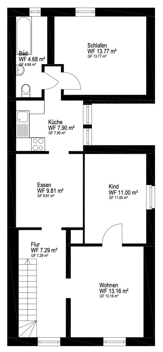 Grundriss 2.OG Einfamilienhaus Bammental