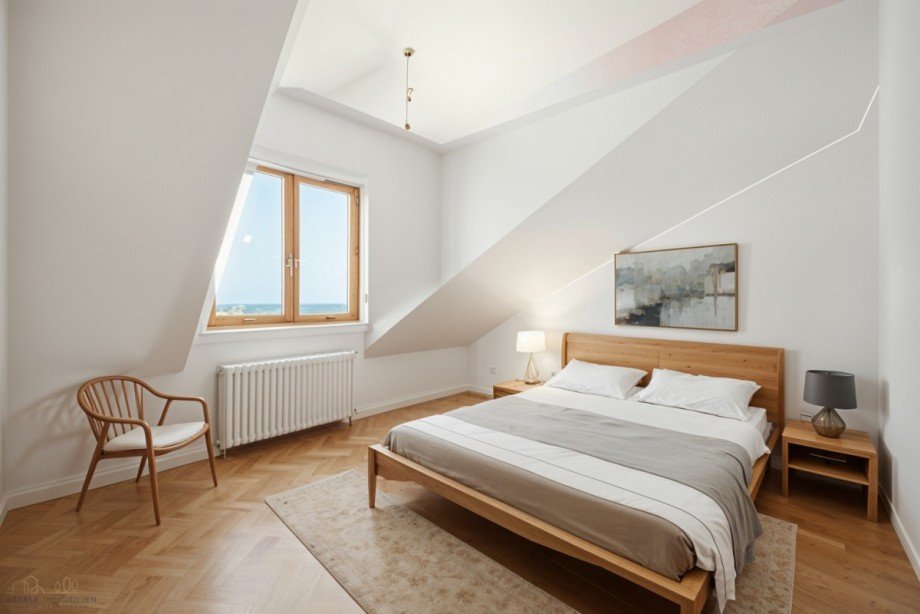 Schlafzimmer Visualisierung Dachgeschosswohnung Plankstadt