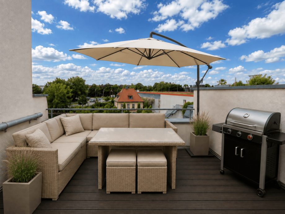 Balkon-Visualisierung Maisonettewohnung Schwetzingen